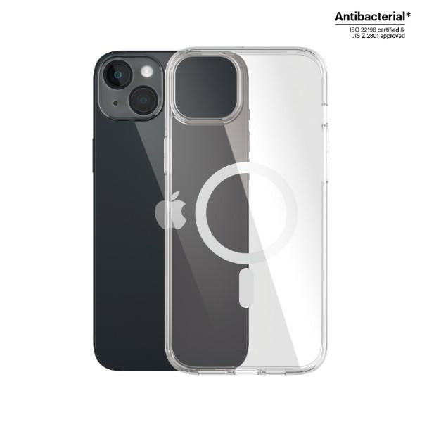 PanzerGlass HardCase with MagSafe Antibacterial Military Grade Certified Case for iPhone 14 Plus / 15 Plus - Transparent