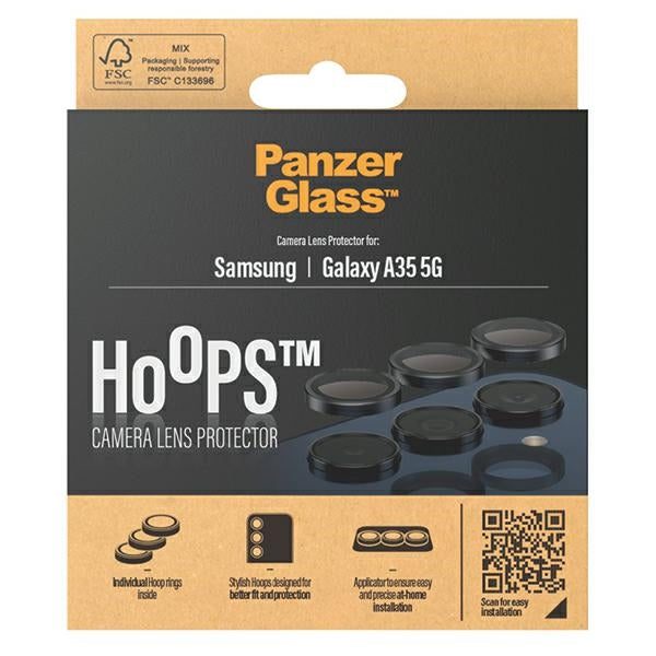 PanzerGlass Hoops Camera Protection for Samsung Galaxy A35 5G - with Black Frame