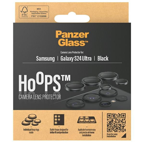 PanzerGlass Hoops Camera Protection for Samsung Galaxy S24 Ultra - with Black Frame