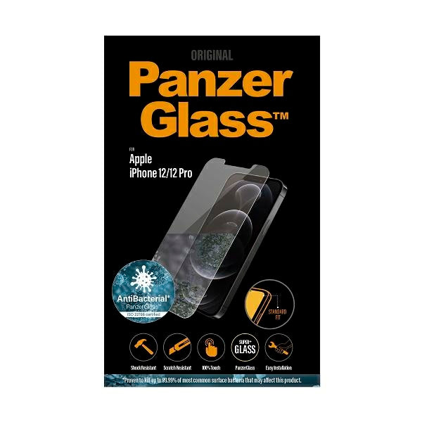 PanzerGlass Standard Super+ antibacterial tempered glass for iPhone 12 / 12 Pro