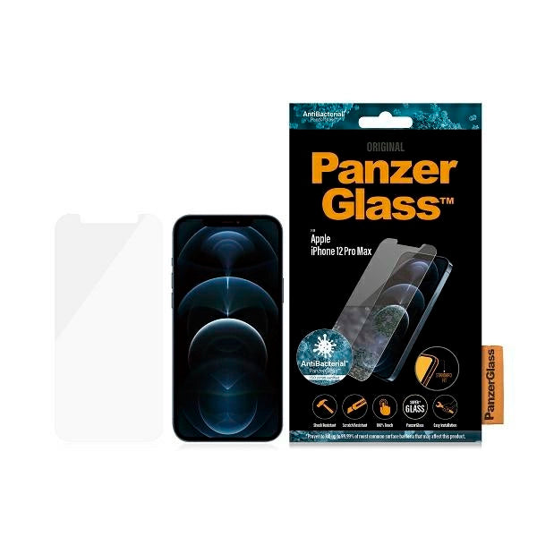 PanzerGlass Standard Super+ antibacterial tempered glass for iPhone 12 Pro Max