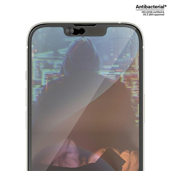 PanzerGlass Ultra-Wide Fit Antibacterial Tempered Glass with Camera Cover and Positioner for iPhone 14/13/13 Pro
