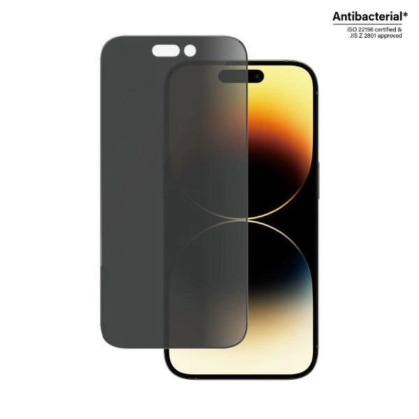 PanzerGlass Ultra-Wide Fit Antibacterial Privacy Tempered Glass for iPhone 14 Pro