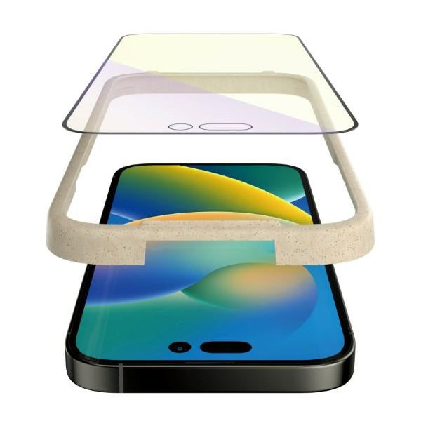 PanzerGlass Ultra-Wide Fit Antibacterial Tempered Glass with Blue Light Filter and Positioner for iPhone 14 Pro