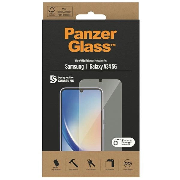 PanzerGlass Ultra-Wide Fit tempered glass for Samsung Galaxy A34 5G