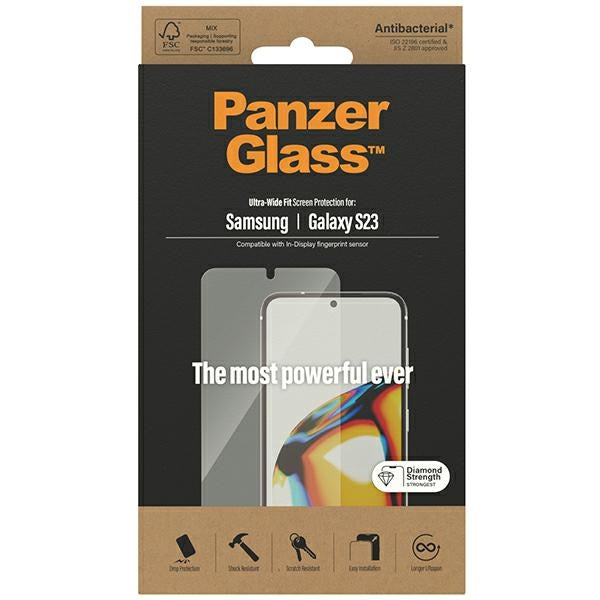 PanzerGlass Ultra-Wide Fit tempered glass for Samsung Galaxy S23