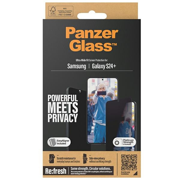 PanzerGlass Ultra-Wide Fit Privacy Tempered Glass with Positioner for Samsung Galaxy S24+