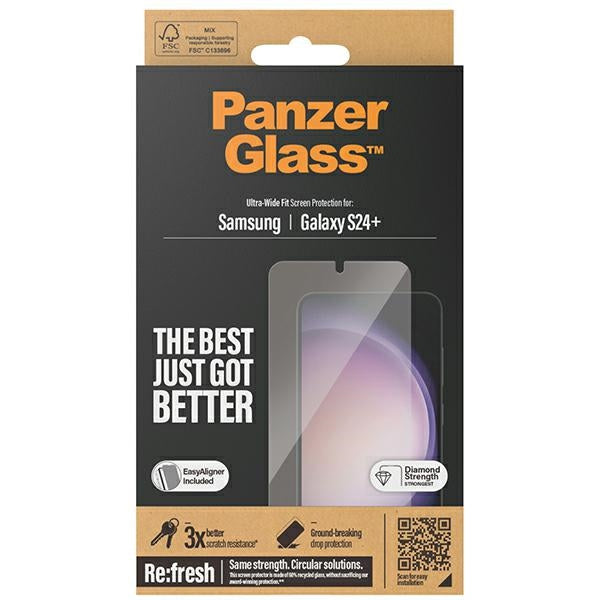 PanzerGlass Ultra-Wide Fit tempered glass with applicator for Samsung Galaxy S24+