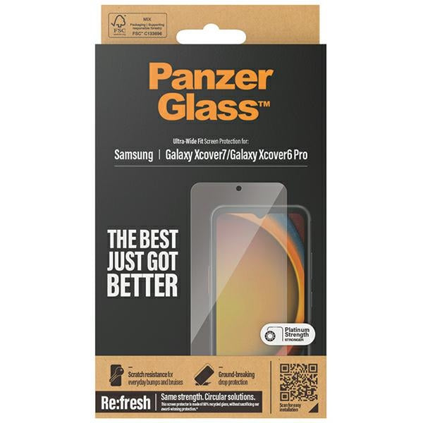 PanzerGlass Ultra-Wide Fit Tempered Glass for Samsung Galaxy Xcover7 / Xcover6 Pro
