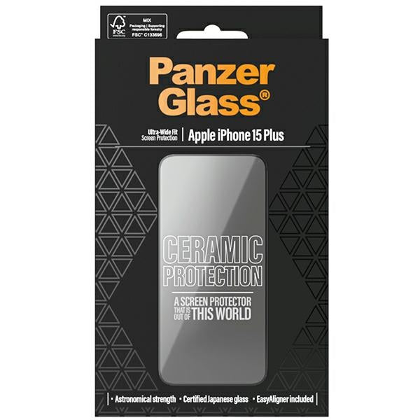 PanzerGlass Ceramic Protection ceramic glass for iPhone 15 Plus with positioner