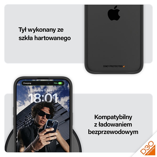 PanzerGlass ClearCase Case for iPhone 15 Pro Max with Military Grade Certification - Transparent and Black