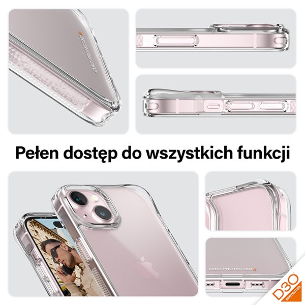 PanzerGlass HardCase with D3O and Military Grade Certification for iPhone 15/14/13 - Transparent