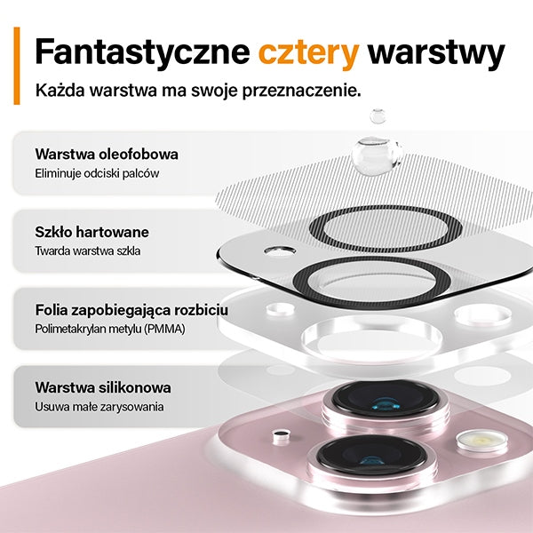 PanzerGlass Picture Perfect camera protection for iPhone 15 / 15 Plus - with black frame