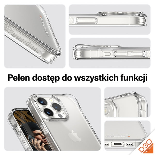 PanzerGlass Privacy Bundle 3in1 Transparent Case + Privacy Glass + Camera Protector for iPhone 15 Pro