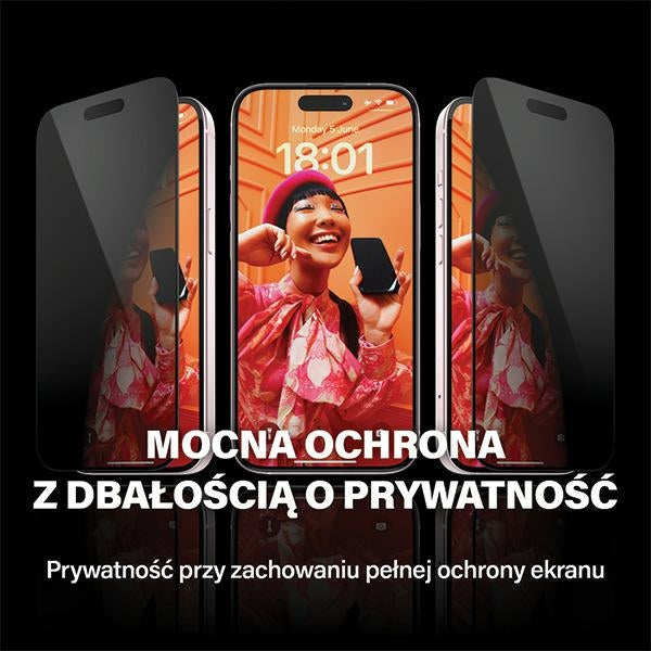 PanzerGlass Privacy Bundle 3in1 Transparent Case + Privacy Glass + Camera Protector for iPhone 15 Pro