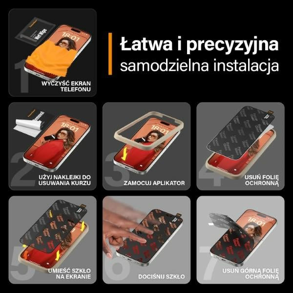 PanzerGlass Ultra-Wide Fit Tempered Glass with Glare and Blue Light Filter with Positioner for iPhone 15 Pro