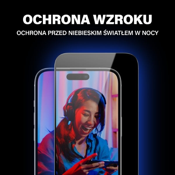 PanzerGlass Ultra-Wide Fit Tempered Glass with Glare and Blue Light Filter with Positioner for iPhone 15