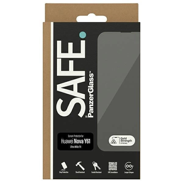 SAFE by PanzerGlass Ultra-Wide Fit tempered glass on Huawei nova Y61
