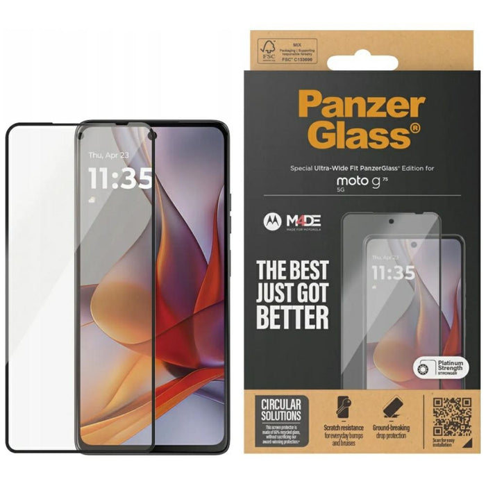 PanzerGlass Ultra-Wide Fit Tempered Glass for Motorola Moto g75 5G