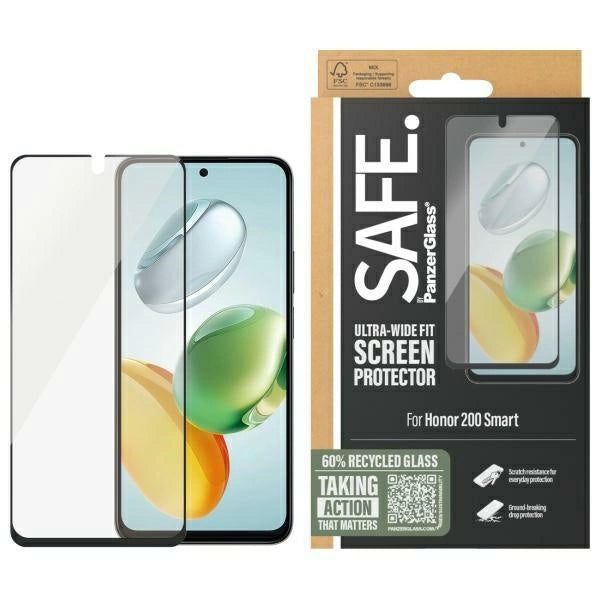 SAFE by PanzerGlass Ultra-Wide Fit tempered glass for Honor 200 Smart