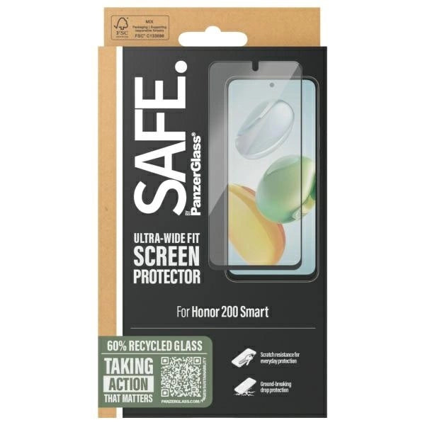 SAFE by PanzerGlass Ultra-Wide Fit tempered glass for Honor 200 Smart