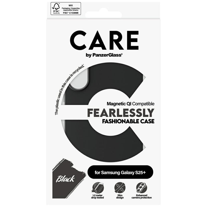 CARE by PanzerGlass Fashion QI Case for Samsung Galaxy S25+ - Black