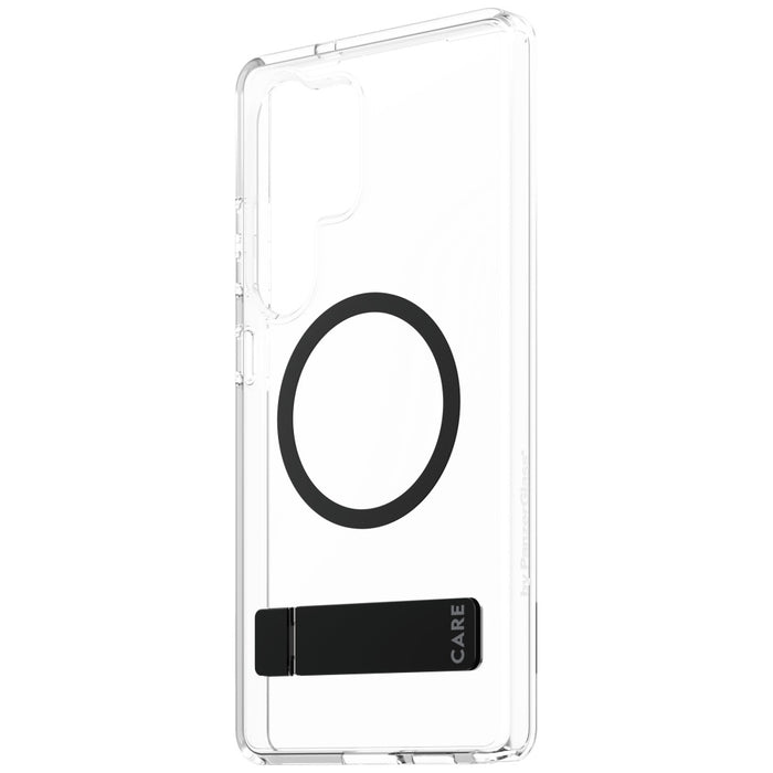 CARE by PanzerGlass Feature Black Kickstand &amp; QI Case for Samsung Galaxy S25 Ultra - Transparent