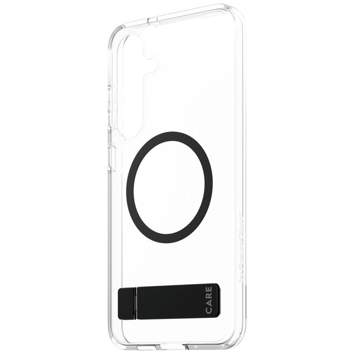 CARE by PanzerGlass Feature Black Kickstand &amp; QI Case for Samsung Galaxy S25+ - Transparent
