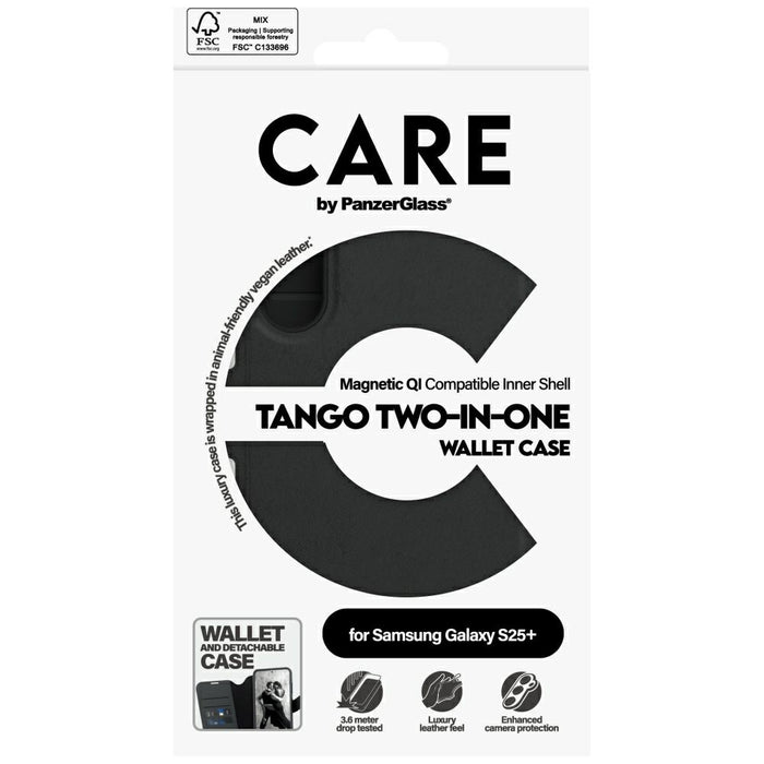 CARE by PanzerGlass Feature Tango 2in1 Wallet Case for Samsung Galaxy S25+ - Black