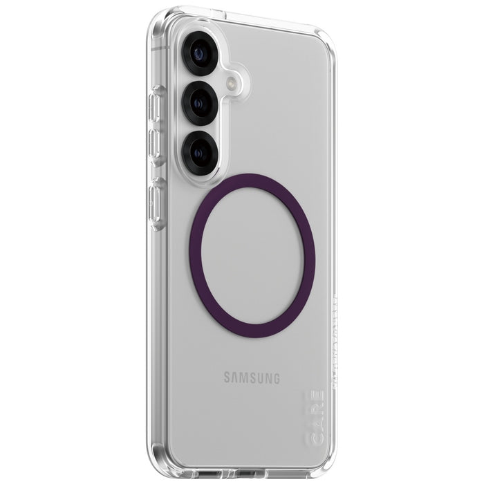 CARE by PanzerGlass Flagship Urban Combat Purple QI Case for Samsung Galaxy S25 - Transparent