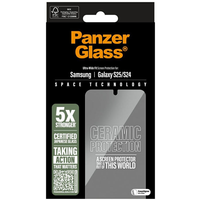 PanzerGlass Ultra-Wide Fit Ceramic Glass for Samsung Galaxy S25
