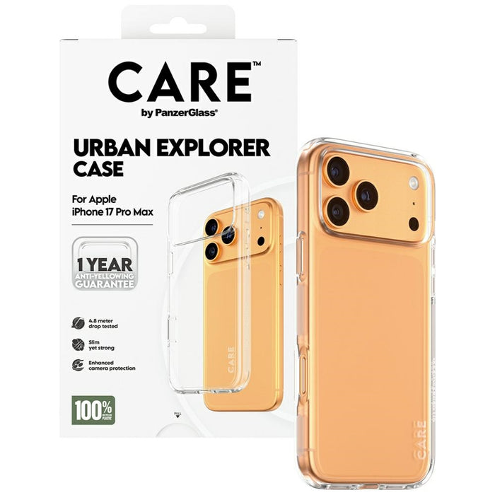 CARE by PanzerGlass Flagship Urban Explorer Case w. Clear Frame for iPhone 17 Pro Max - Transparent