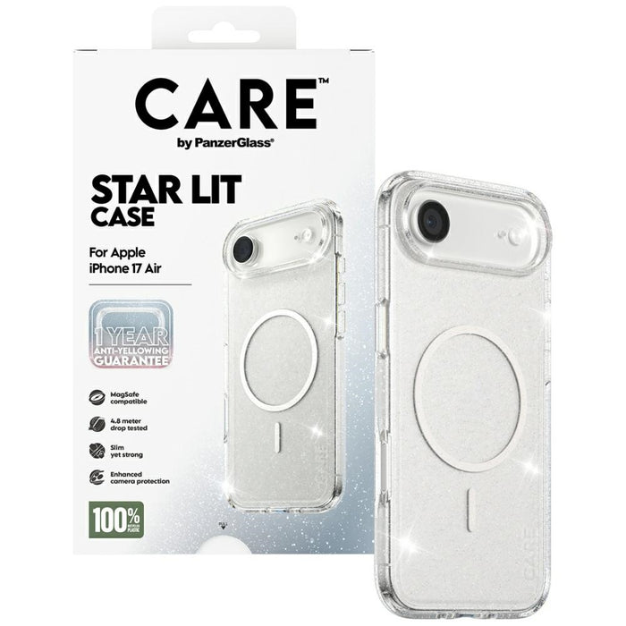 CARE by PanzerGlass Flagship Urban Explorer Case w. White MagSafe for iPhone Air - Clear Glitter