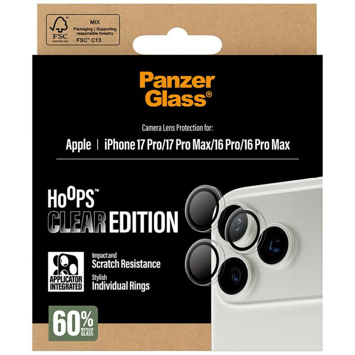 PanzerGlass Hoops Tempered Glass Lens Screen Protector for iPhone 17 Pro / 17 Pro Max / 16 Pro / 16 Pro Max