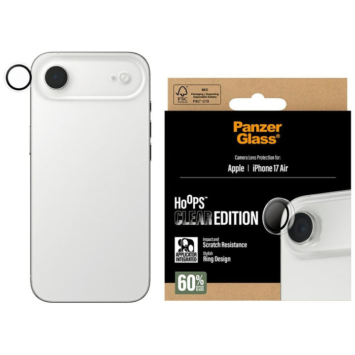 PanzerGlass Hoops Tempered Glass Camera Screen Protector for iPhone Air - Black