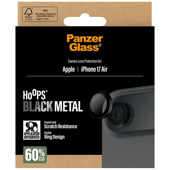 PanzerGlass Hoops Tempered Glass Lens Screen Protector for iPhone Air Black