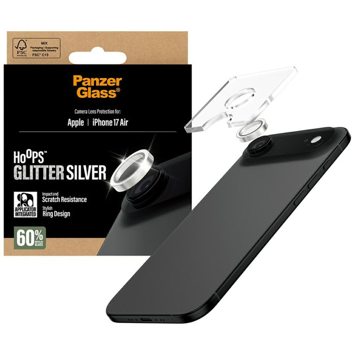 PanzerGlass Hoops Glitter Tempered Glass Lens Screen Protector for iPhone Air - Silver