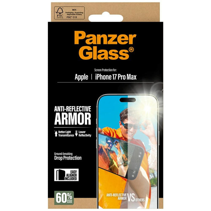 PanzerGlass Armor Anti-Reflective EasyAligner Tempered Glass for iPhone 17 Pro Max