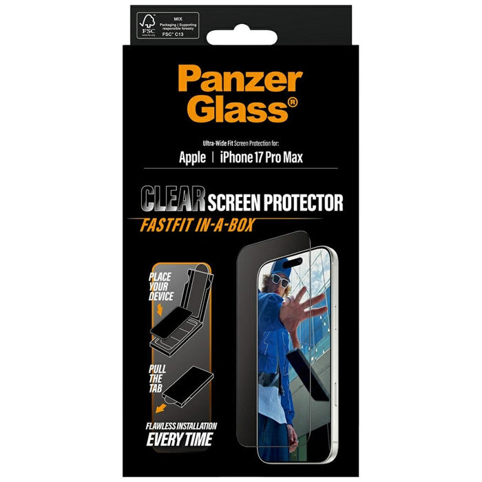 PanzerGlass Ultra-Wide Fit Fastfit Tempered Glass for iPhone 17 Pro Max