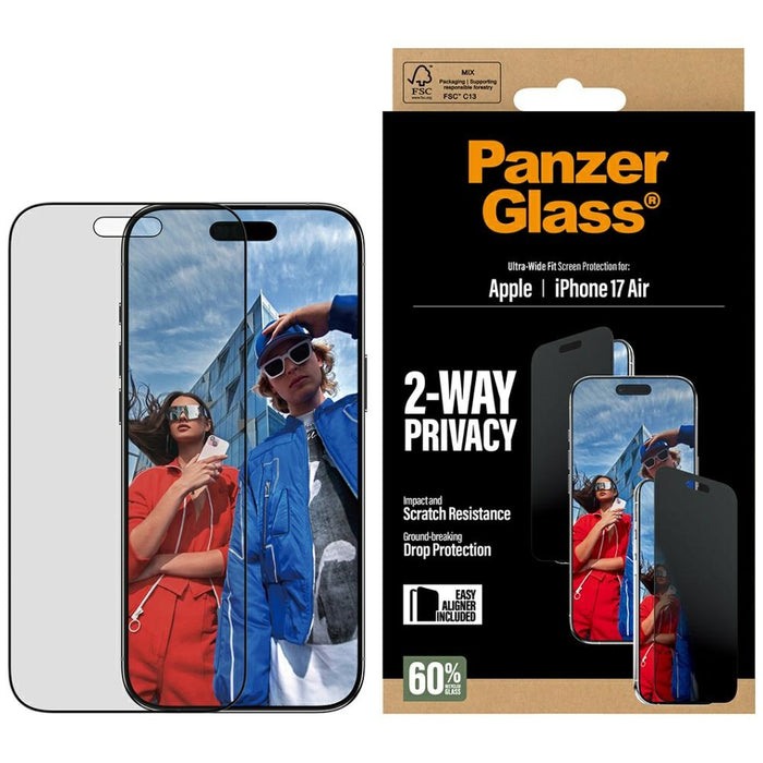 PanzerGlass Ultra-Wide Fit EasyAligner Privacy Glass for iPhone Air