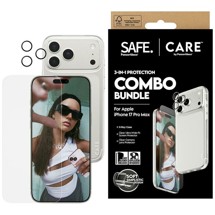 CARE by PanzerGlass Fashionable Combo 3in1 Case + Glass + Lens for iPhone 17 Pro Max