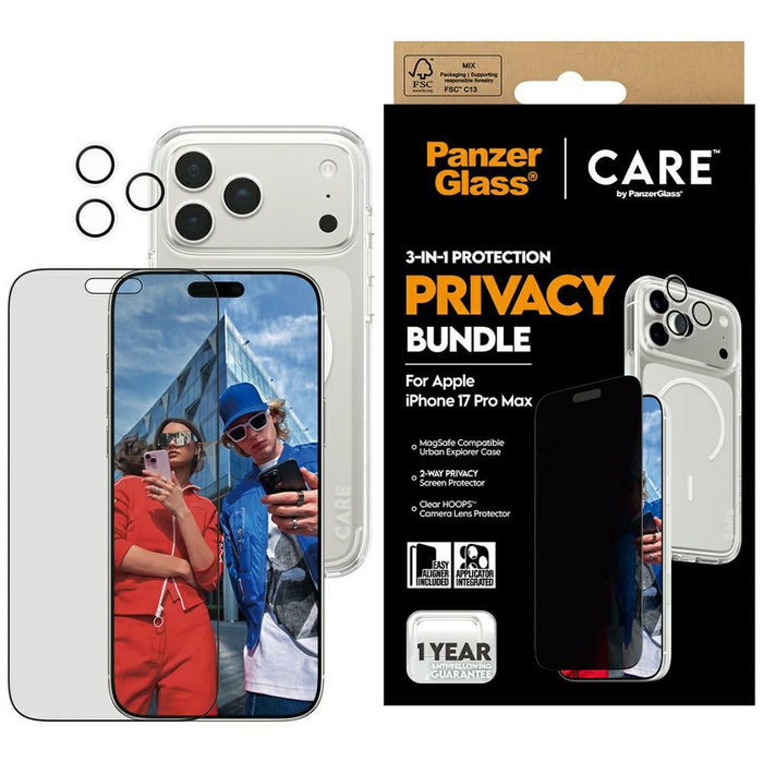 CARE by PanzerGlass Flagship Privacy 3-in-1 Case + Privacy Glass + Lens for iPhone 17 Pro Max