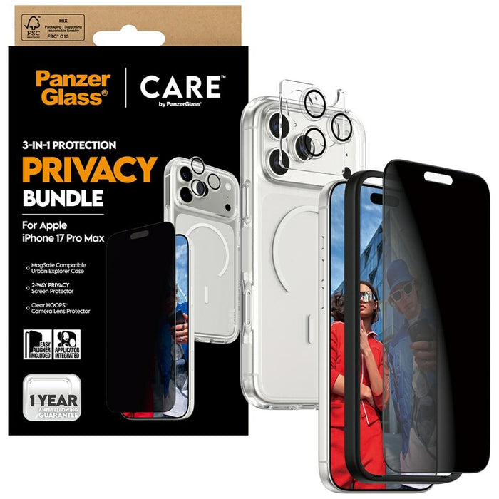 CARE by PanzerGlass Flagship Privacy 3-in-1 Case + Privacy Glass + Lens for iPhone 17 Pro Max