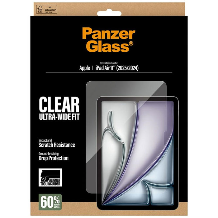 PanzerGlass Ultra-Wide Fit Tempered Glass for iPad Air 11&quot; 2025 (7th Gen.) / iPad Air 11&quot; 2024 (6th Gen.)