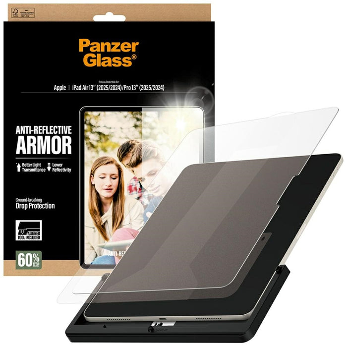 PanzerGlass Ultra-Wide Fit Reflective Armor Tempered Glass for iPad Air 13" 2024 / 2025 / iPad Pro 13" 2024 / 2025