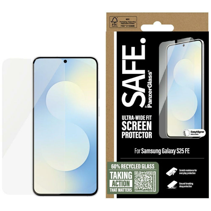 SAFE by PanzerGlass Ultra-Wide Fit Tempered Glass for Samsung Galaxy S25 FE - Transparent