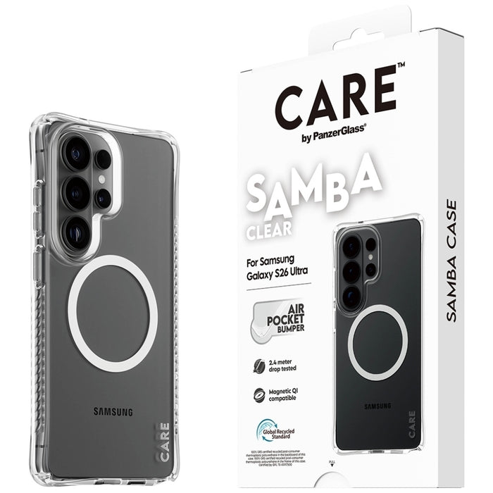 CARE by PanzerGlass Samba Transparent Qi Case for Samsung Galaxy S26 Ultra - Transparent