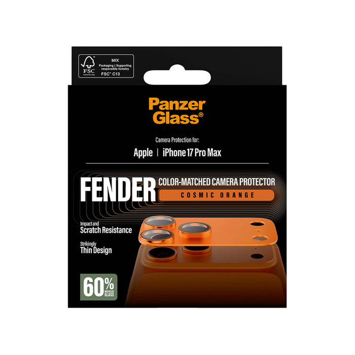 PanzerGlass Fender Camera Protector Tempered Glass Lens for iPhone 17 Pro Max - Orange