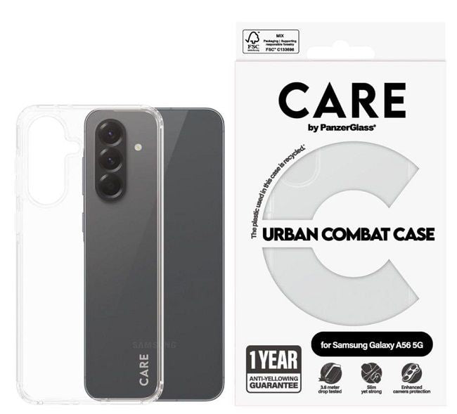 CARE by PanzerGlass Flagship Urban Combat Case for Samsung Galaxy A56 5G - Transparent