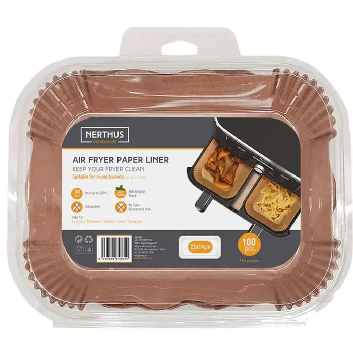 PAPER BASKET FOR AIR FRYER RECTANGULAR 100 PCS NERTHUS - Съдове за готвене<<<Домашни потреби<<<Кухня<<<Praktiker